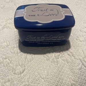 Blue Trust in the Lord Ceramic Trinket Box